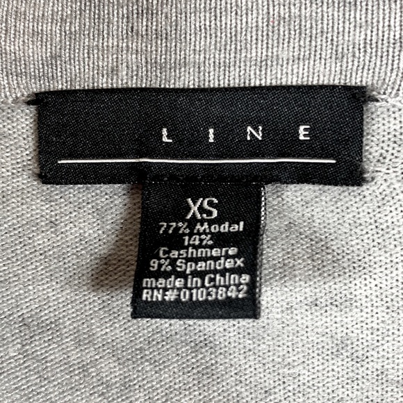 LINE Heathered grey waterfall 3/4 sleeve cardigan - Picture 2 of 4